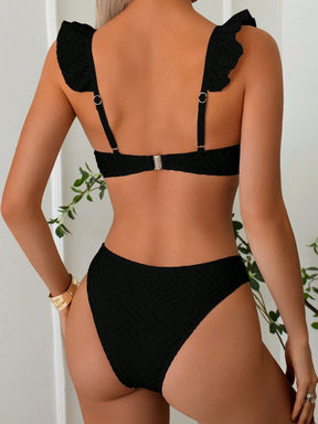 Biquíni Texturizado Com Babado