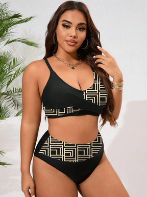 Biquíni Plus Size Estampa Geométrica Sexy