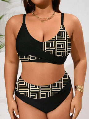 Biquíni Plus Size Estampa Geométrica Sexy