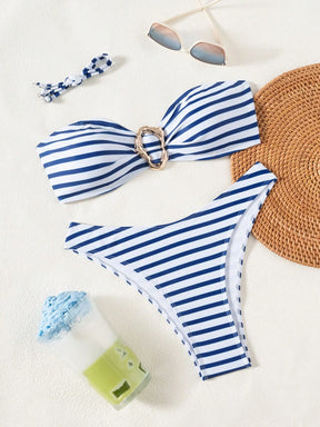 Biquíni Listrado com Fivela