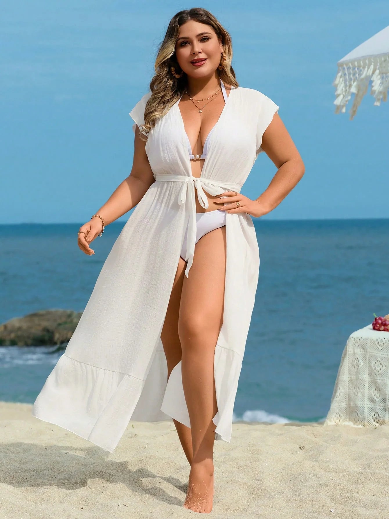 Saída de Praia Plus Size Fallon