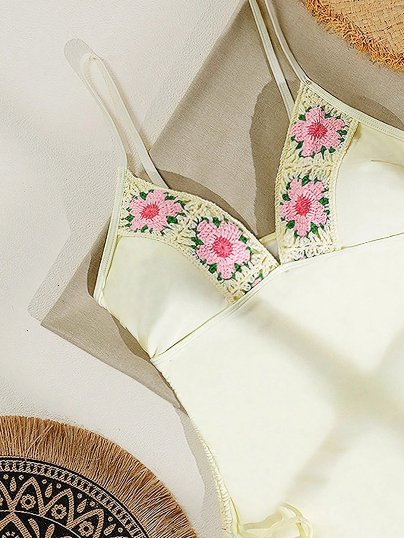 Maiô  Floral Cordão Lateral