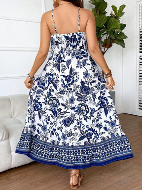 Vestido Longo Estampado Plus Size