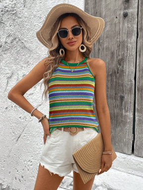 Blusa Listrada Em Tricô