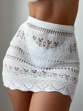 Saia de Praia Vazado Leque em Crochê