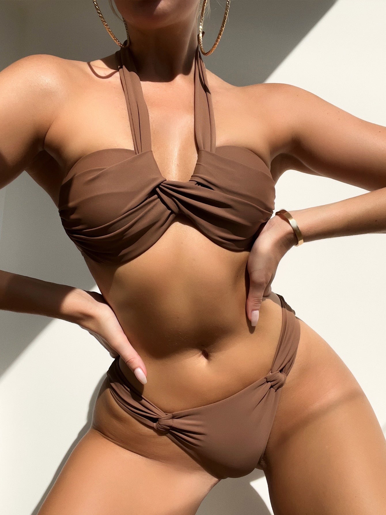 Biquíni Halter Torcido Push-Up Verão