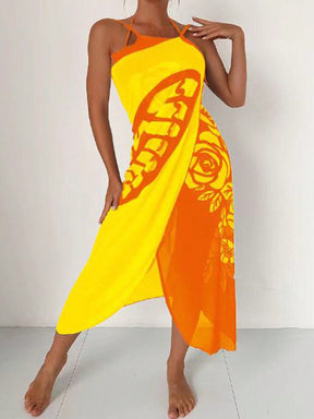 Saída de Praia com Estampa de Borboleta e Flores