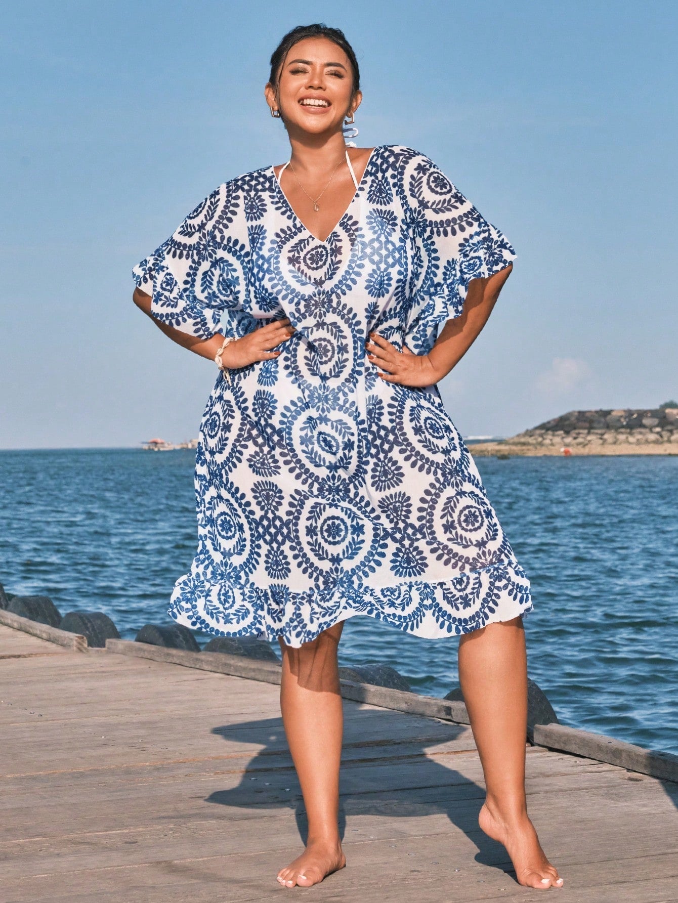 Saída de Praia Plus Size Sunset Glow