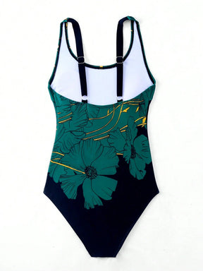 Maiô Floral de Uma Peça para Verão e Praia