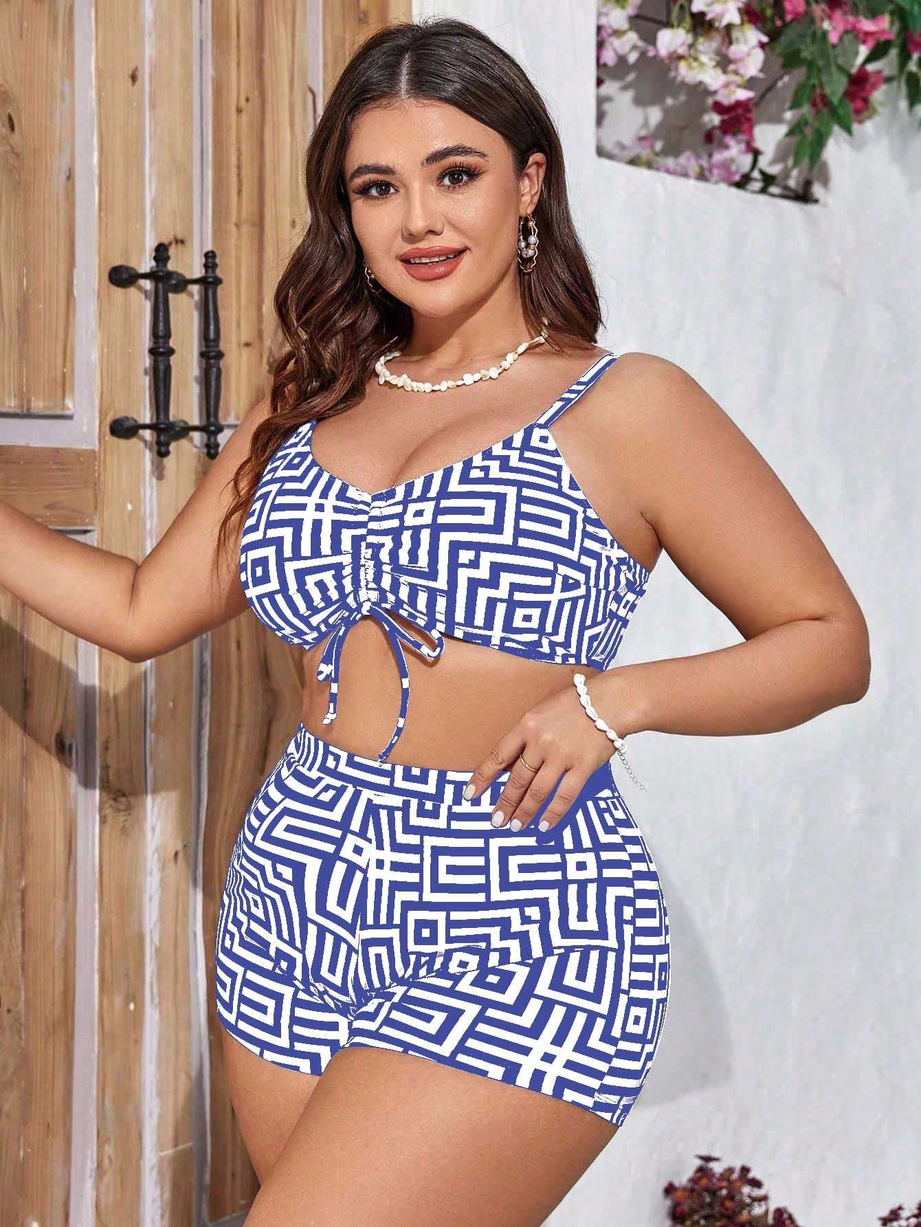 Conjunto De Biquíni Plus Size 3 Peças Yarin G3