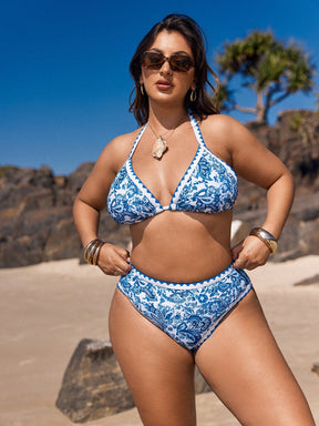 Biquíni Plus Size Azul com Amarração nas Costas G4